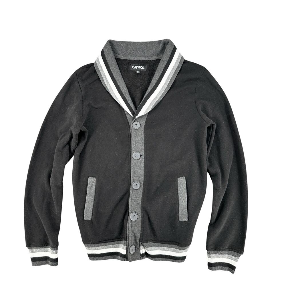 Carbon Letterman Cardigan Sweater Small Varsity Preppy Grunge Jacket